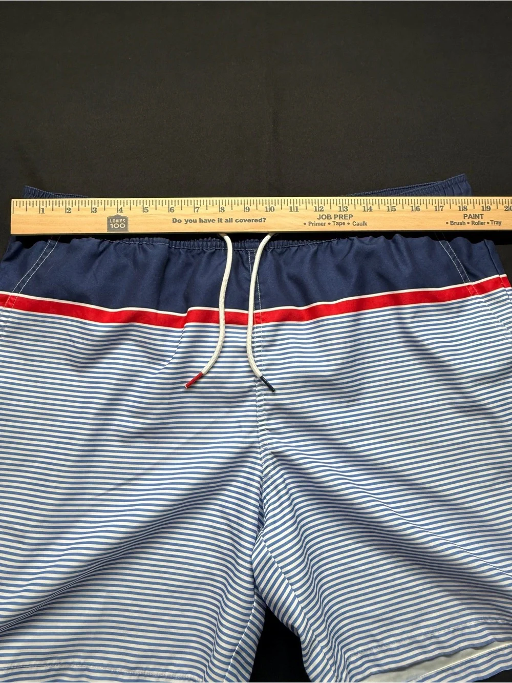 Vineyard Vines Navy, White & Red Striped Swim Trunks
